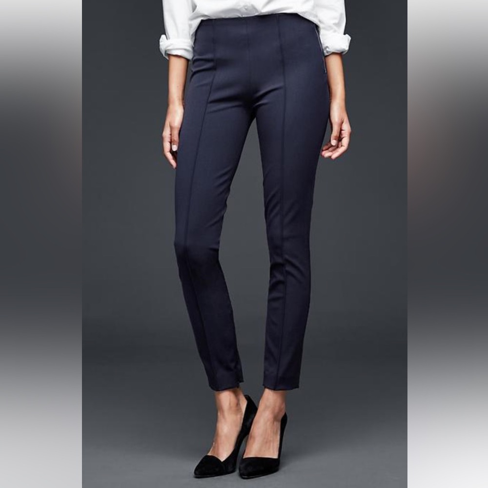 Gap Bi-Stretch Side-Zip Skinny Pants, Size 6, Navy